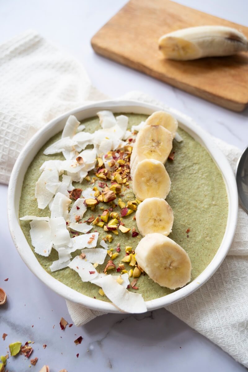 Smoothiebowl met pistache- en haverpulp